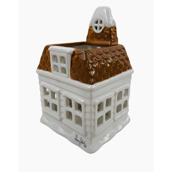 Slatkin And Co Holiday House Candle Holder Luminary Christmas Porcelain 2010 - Picture 6 of 9